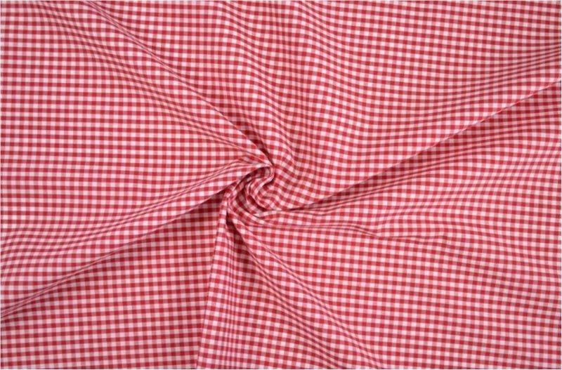Bild 1 von Reststück VICHY KARO-Stoff - rot - 3 mm Karo - 70 cm