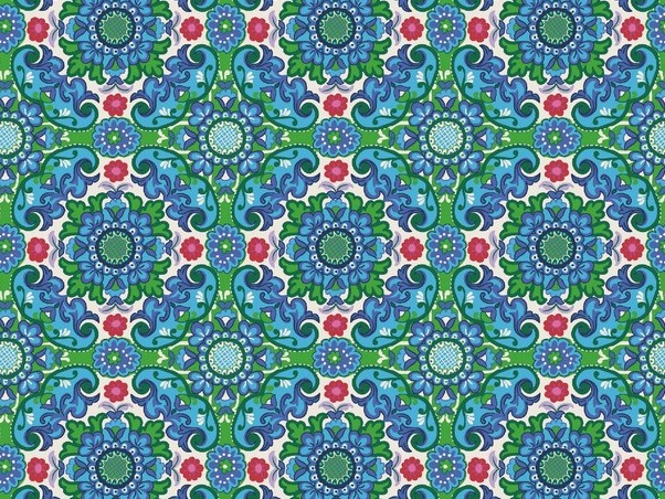 Bild 1 von Baumwollstoff Popeline - Blumen - dunkelblau -  50 cm