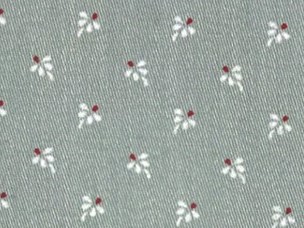 Bild 1 von Dirndl Stoff Baumwollsatin kleine Blumen - grau weiß rot- 50 cm