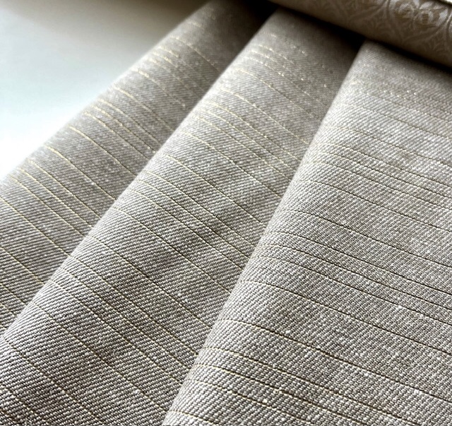 Bild 1 von Jacquard - Dirndlstoff  gewebt Querstreifen  - beige gold - 190 cm