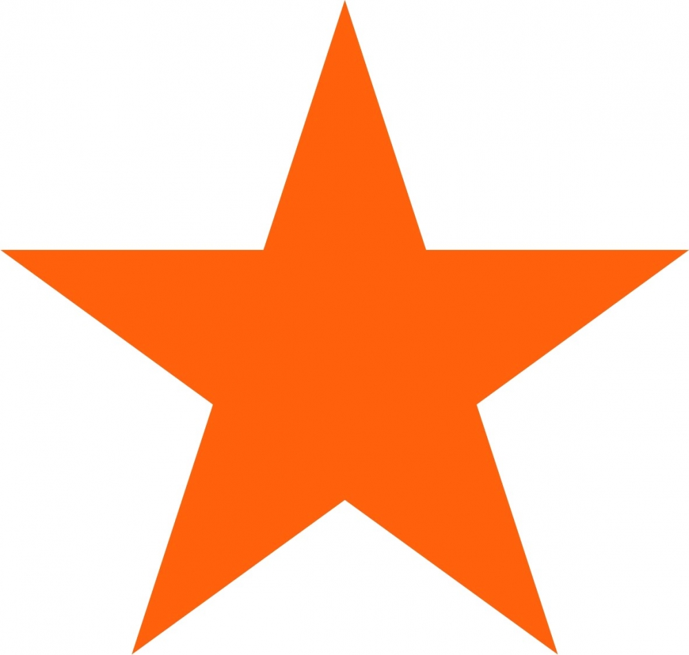 Bild 1 von Bügelmotiv Stern 10 cm - orange