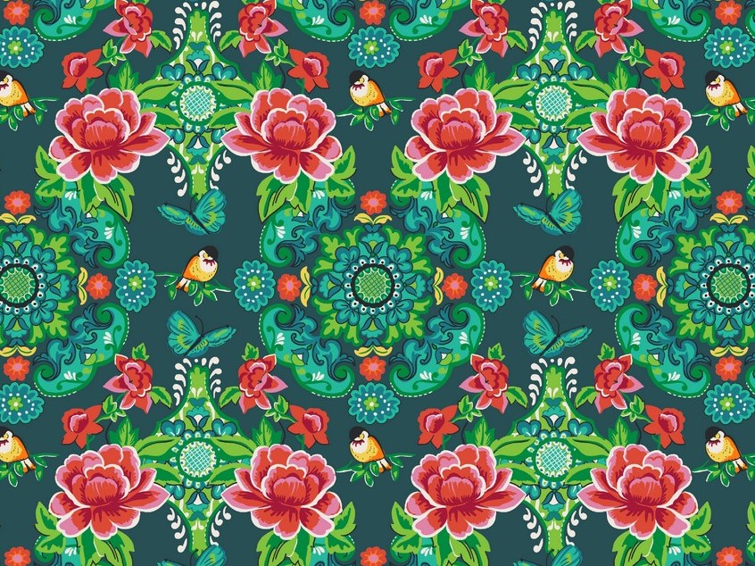 Bild 1 von Rosen Baumwollstoff Popeline - Blumen -  50 cm