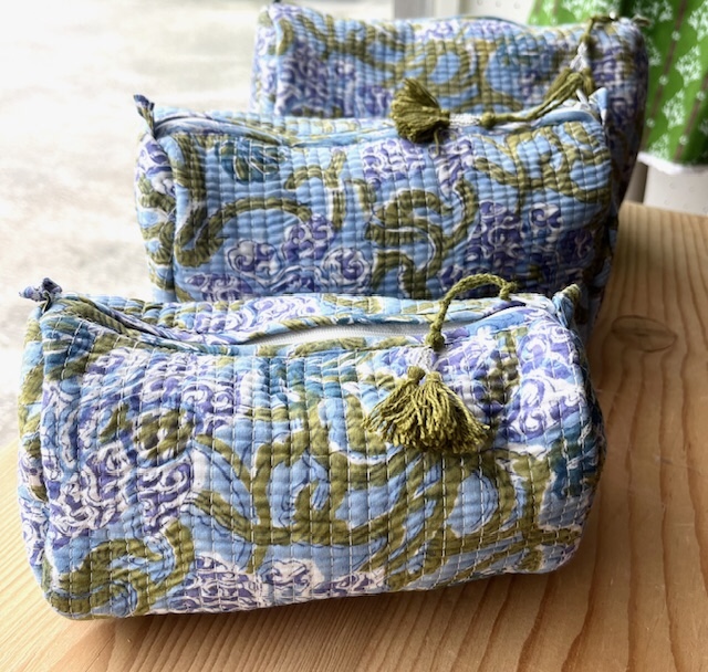Bild 1 von Kosmetiktasche Beautybag - Handdruck Stoff Indien - in 3 Größen