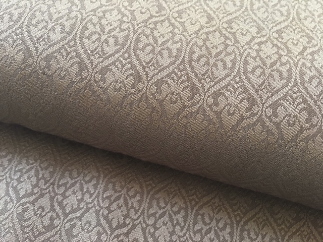 Bild 1 von Wollsatin Jacquard Mischgewebe knitterfrei Ornamentmuster - taupe  - 50 cm