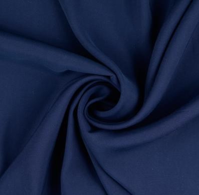 Bild 1 von Reststück Viskosestoff - sandwashed - Mischgewebe knitterarm dunkelblau -  180 cm
