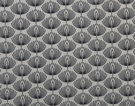 Bild 1 von Reststück Dirndl Stoff  Baumwolle graphisches Blumenmuster - knitterarm - grau schwarz  - 140 cm