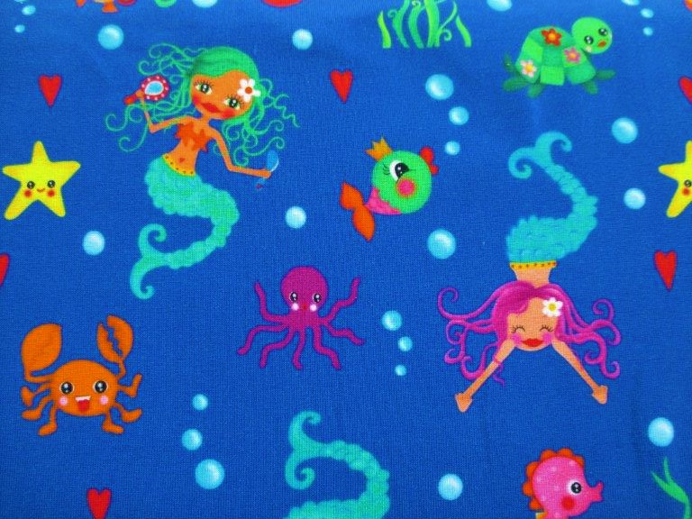 Bild 1 von Reststück Stretchjersey - Zwergenschön - Waterlilly - blau - 230 cm