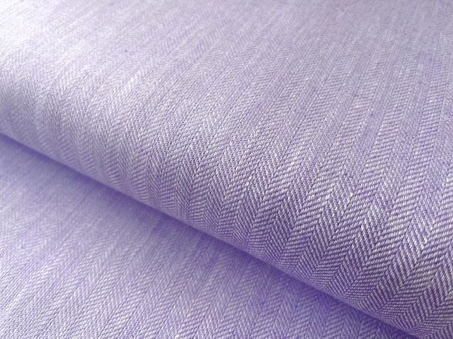 Bild 1 von Reststück Fischgrat Halbleinen Baumwoll-Leinenstoff - Twill  - flieder -  60 cm