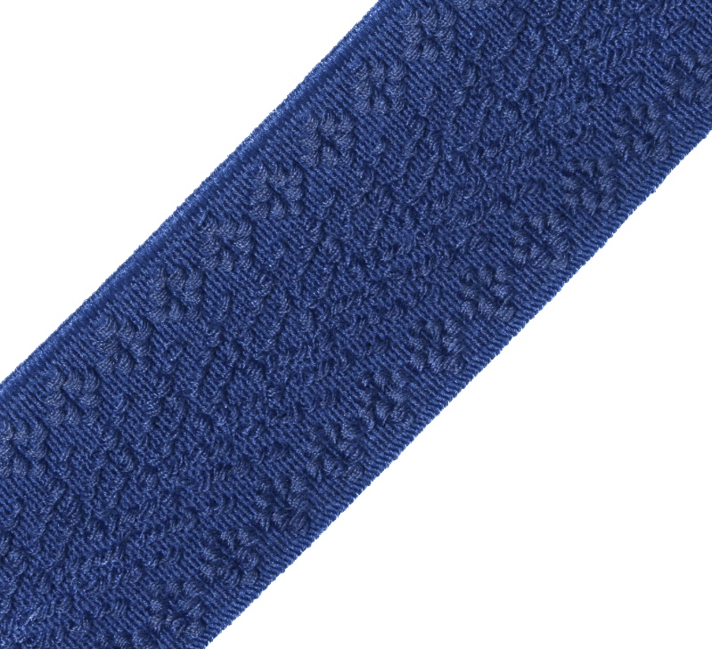 Bild 1 von Reststück Gummiband für Trachtengürtel - 4 cm  - dunkelblau  Dirndlgürtel elastisch 140 cm