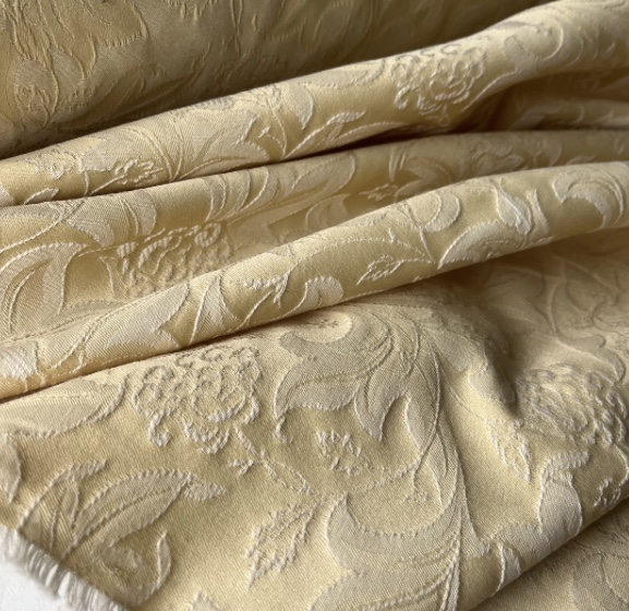 Bild 1 von Italienischer Blumen Jacquard - Dirndlstoff  gewebt  - vanille - 50 cm