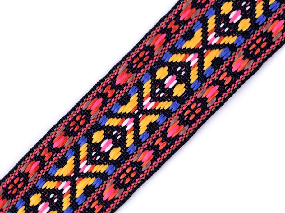 Bild 1 von Dirndlgürtel - feste Jacquardborte  - 38 mm breit multicolor  3 Meter