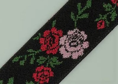 Bild 1 von Gummiband für Trachtengürtel - 4 cm  - Rosen Dirndlgürtel elastisch