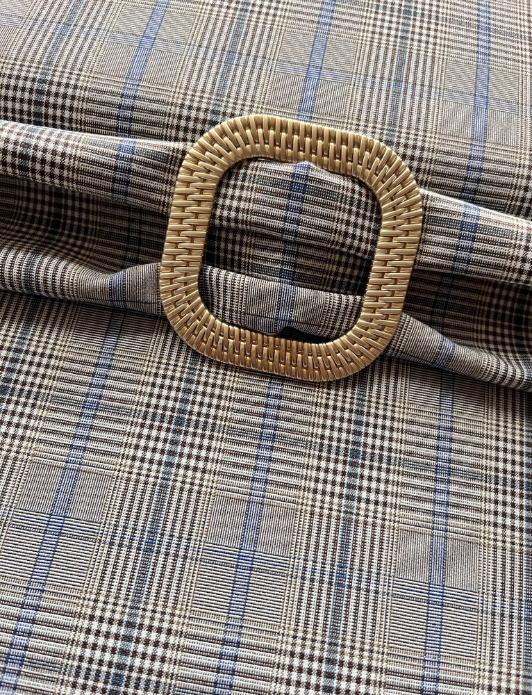 Bild 1 von Dirndlstoff knitterfrei  - Karomuster - grau blau braun   -  50 cm