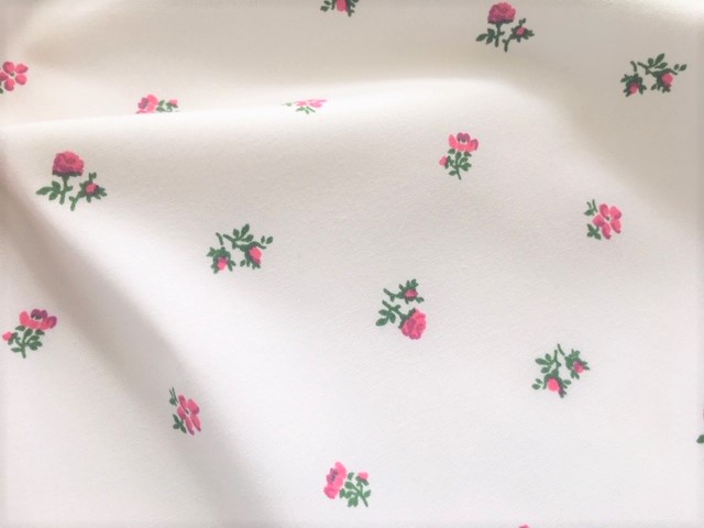 Bild 1 von Stretch- Blusenstoff Dirndlbluse Baumwolle Blumen - weiß beere grün - 50 cm
