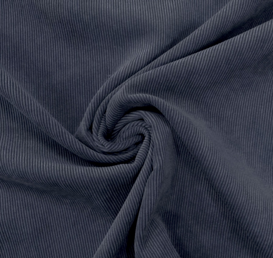 Bild 1 von Reststück Breitcord Samtcord - blaugrau - 200 cm