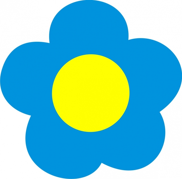 Bild 1 von Bügelmotiv Fräulein Gänseblüm groß - türkisblau/gelb