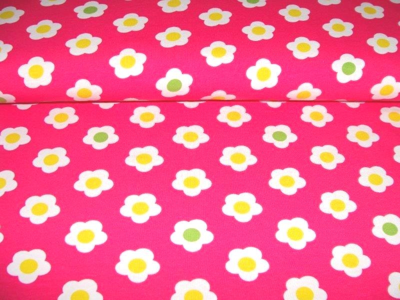 Bild 1 von Stretchjersey Stoff - Fräulein GÄNSEBLÜM - pink - 50 cm
