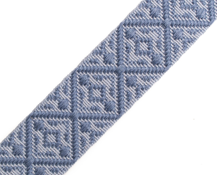 Bild 1 von Borte Jacquardborte Webband Band blau grau   - 25 mm breit  - 300 cm
