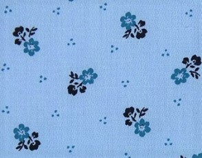 Bild 1 von Dirndl Stoff  Baumwollsatin Blumen - hellblau dunkelblau - 50 cm