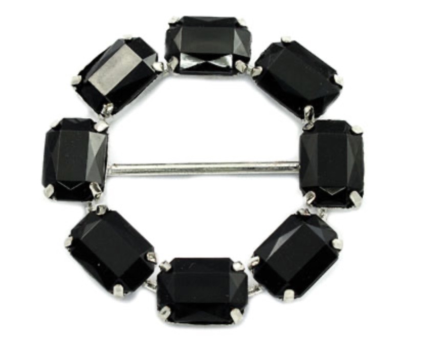 Bild 1 von Dirndlspange Schließe  Schürze - Metall - schwarz  silberfarben 30mm