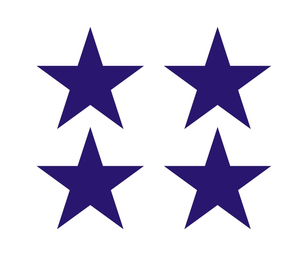 Bild 1 von Bügelmotiv Stern 4 Stück - 3 cm - dunkelblau