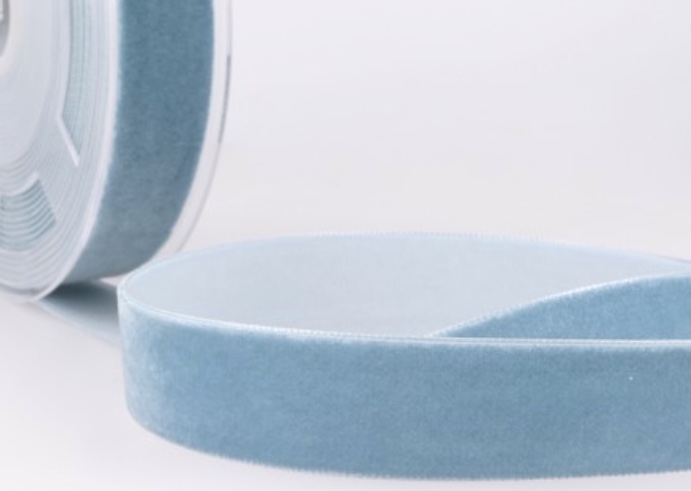 Bild 1 von Samtband Samt Samtbänder  - 7 mm breit - col 17 altblau 3 Meter