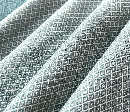 Bild 1 von Jacquard Mischgewebe knitterarm Ornamentmuster Waben - dunkles mintgrün salbei seegrün    - 50 cm