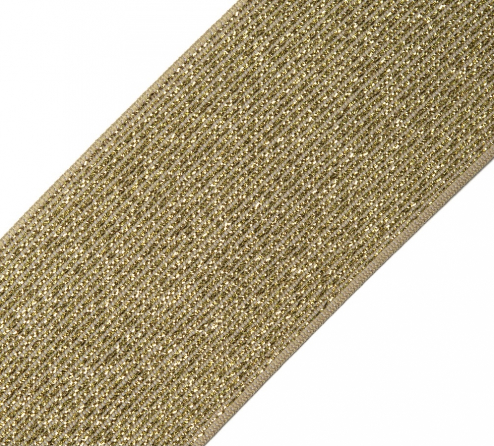 Bild 1 von Gummiband für Trachtengürtel - 6 cm  - gold lurex -   Dirndlgürtel elastisch gewebt