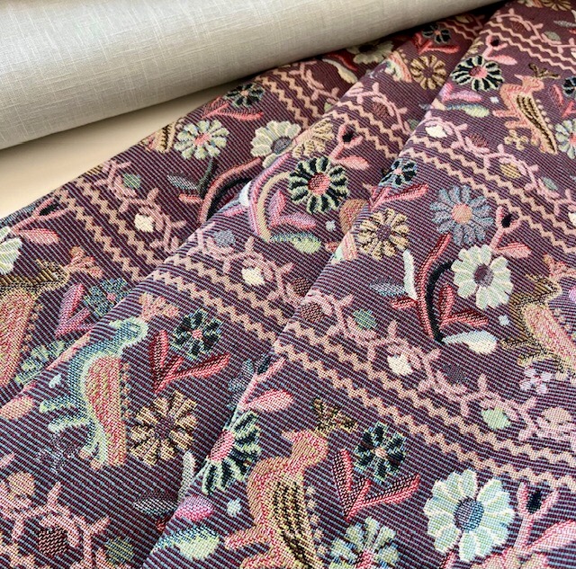 Bild 1 von Gobelin Jacquard - Dirndlstoff  gewebt  Vogel - sand creme multicolor - 2x115cm