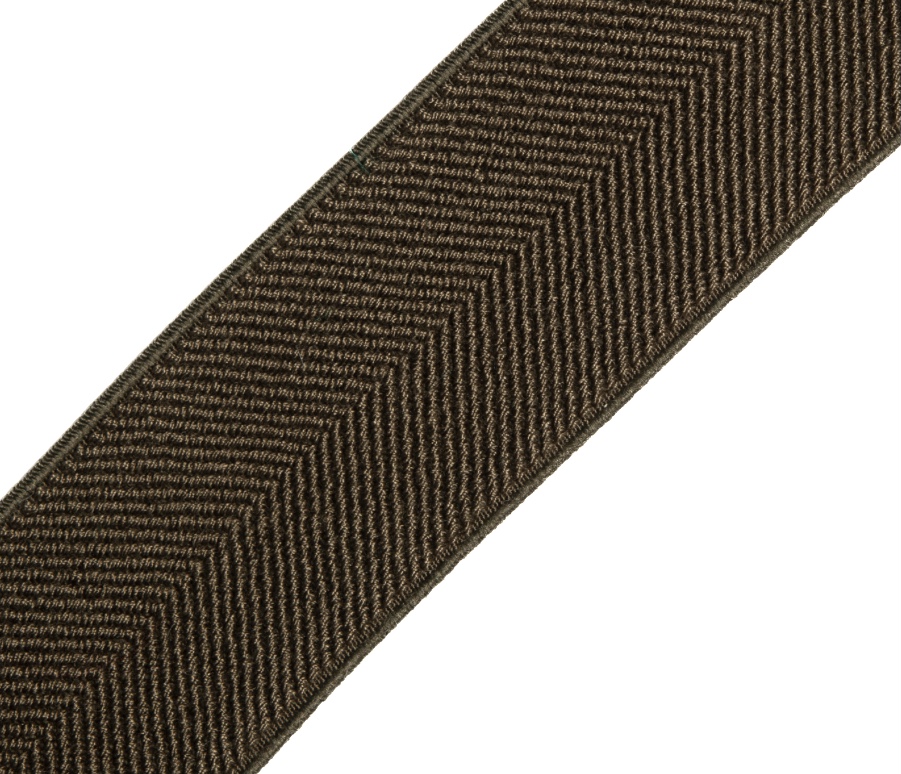 Bild 1 von Gummiband für Trachtengürtel - 4 cm  -  Dirndlgürtel braungrün elastisch gewebt