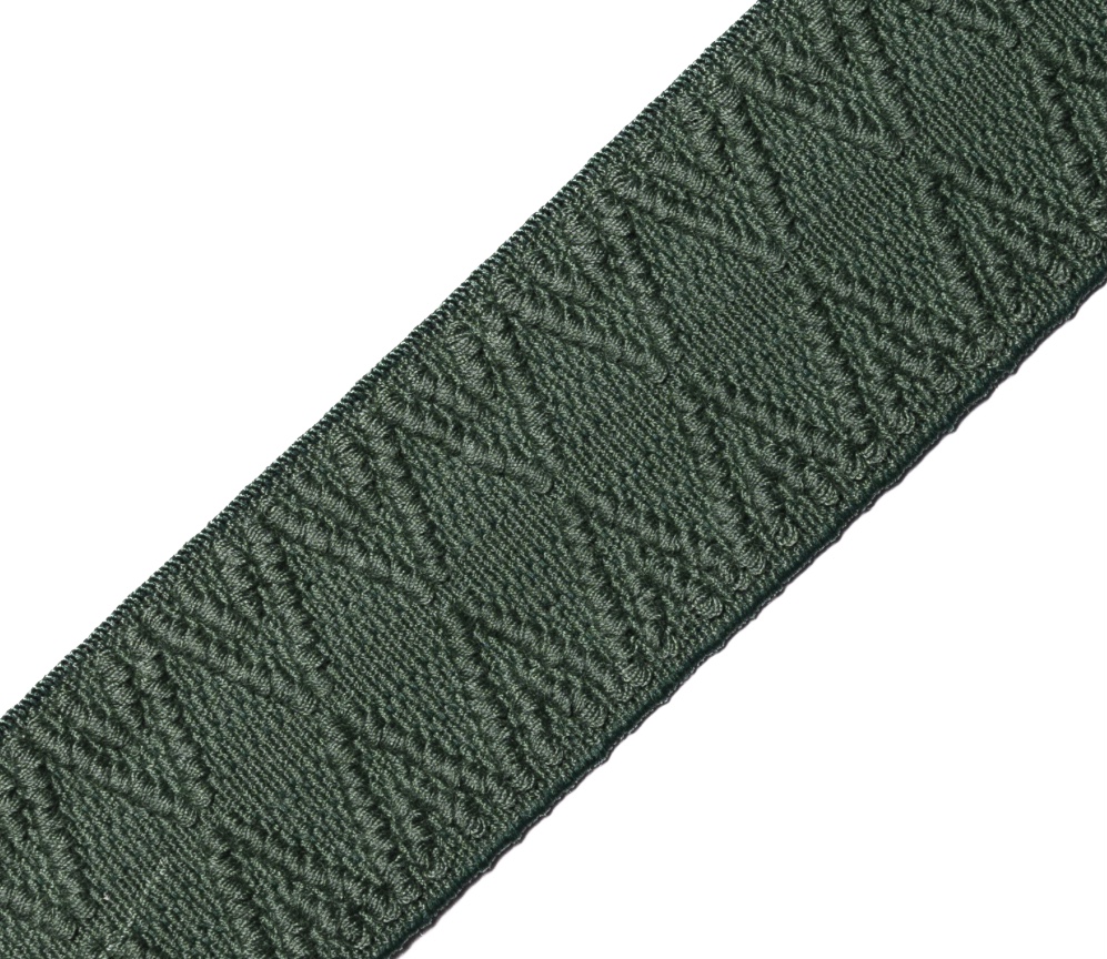 Bild 1 von Gummiband für Trachtengürtel - 4 cm  - dunkelgrün  Dirndlgürtel elastisch gewebt