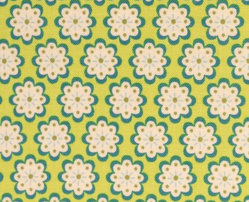 Bild 1 von Reststück Dirndl Stoff kleine Blumen  - grün türkis - 195 cm