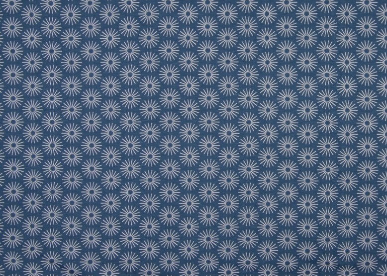 Bild 1 von Baumwollstoff Popeline - Blumen - blau -  50 cm