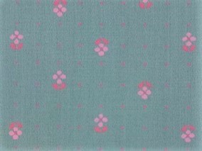 Bild 1 von Reststück Dirndl Stoff Baumwollsatin kleine Blumen - zartes graublau-rosa-dunkelrosa- 170 cm