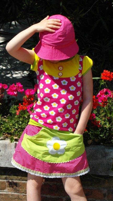 Bild 1 von Stretchjersey Stoff - Fräulein GÄNSEBLÜM - pink - 50 cm