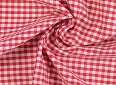 Bild 1 von Reststück VICHY KARO-Stoff - rot - 5 mm Karo - 120cm