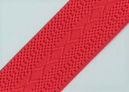 Bild 1 von Gummiband für Trachtengürtel - 4 cm  - koralle korallenrot Dirndlgürtel elastisch gewebt