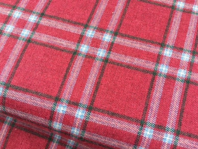 Bild 1 von Flanell Baumwollflanell Mischgewebe - Karo Muster weinrot hellblau braun- 50 cm