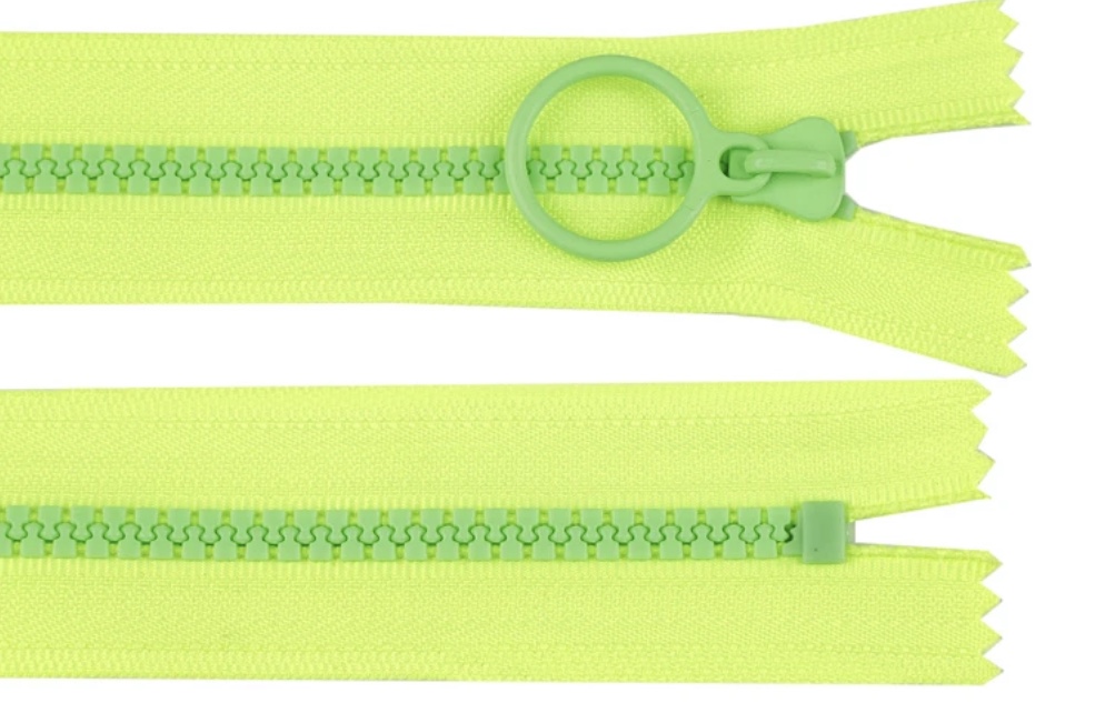 Bild 1 von Reißverschluss  mit buntem Schieber - Länge 20 cm  - 2-farbig  neongelb neongrün