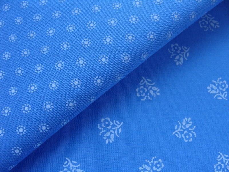 Bild 1 von Dirndlstoff Paket Blumen - hellblau - 2x50 cm