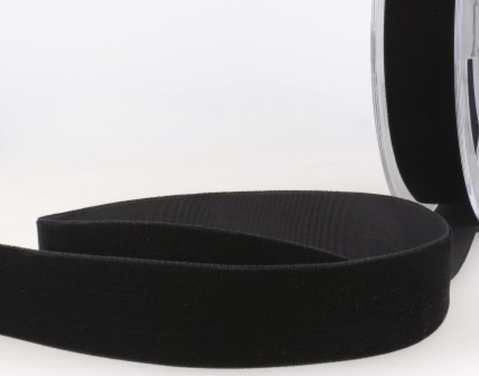 Bild 1 von Reststück Samtband Samt Samtbänder  - 10 mm breit - col 14 schwarz  360cm