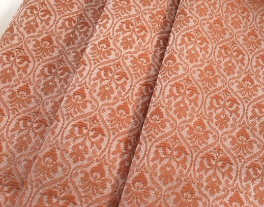 Bild 1 von Reststück Jacquard knitterfrei Ornamentmuster - kupfer pastell marille - 125 cm