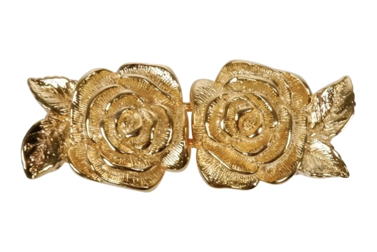 Bild 1 von Dirndlschnalle Schließe Rose  Schürze - Metall - goldfarben 14 mm