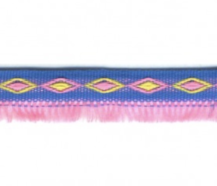 Bild 1 von Fransenborte - Rautenmuster multicolor - 15 mm breit 