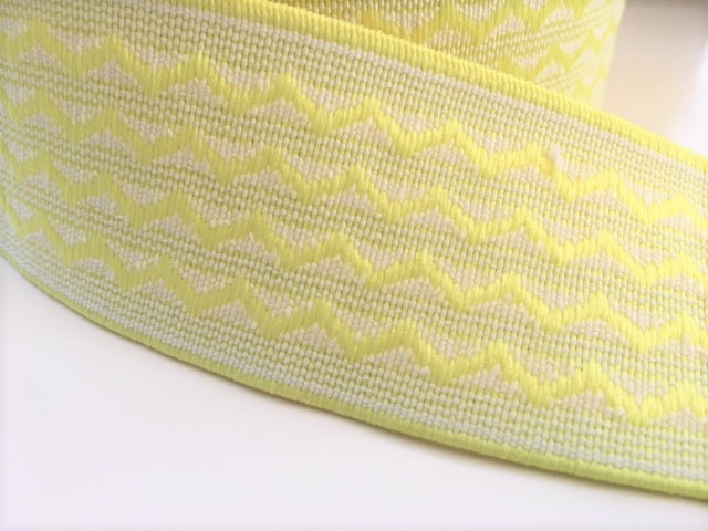 Bild 1 von Gummiband für Trachtengürtel - 4 cm  - helles gelb -   Dirndlgürtel elastisch gewebt