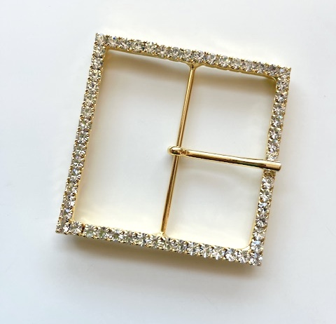 Bild 1 von Gürtelschnalle - Schließe - Strass gold -  55 mm - 1 Stk