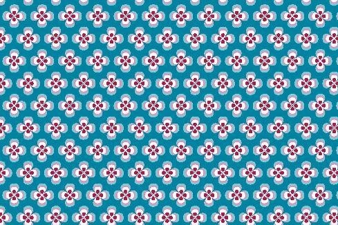 Bild 1 von Baumwollstoff Popeline - Blumenornamente - türkisblau - 50 cm