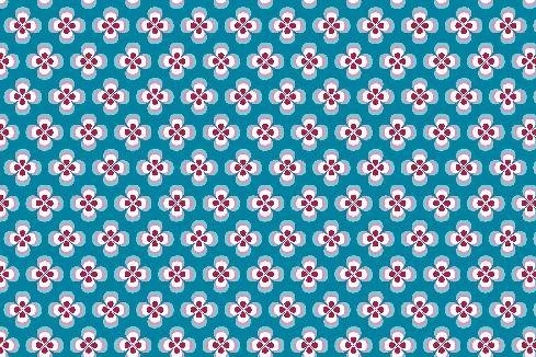 Bild 1 von Reststück Baumwollstoff Popeline - Blumenornamente - türkisblau - 85 cm
