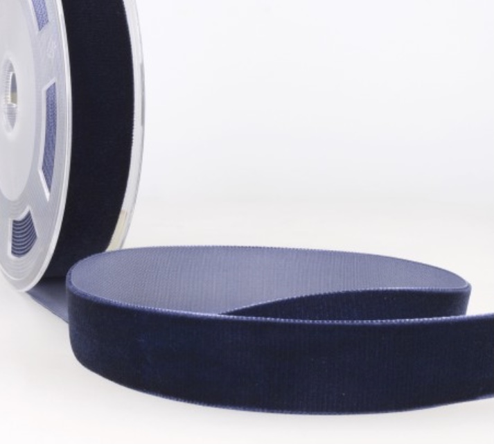 Bild 1 von Samtband Samt Samtbänder  - 7 mm breit - col 23 dunkelblau  3 Meter