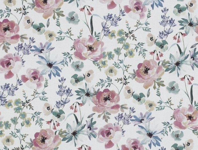Bild 1 von Trachten Dirndl Baumwolle  - Blumen  - weiß rosa blau grün- 50cm